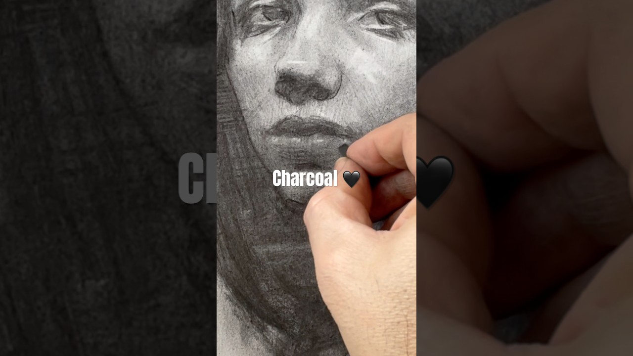 Charcoal drawing with Panpastel Soft knife