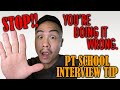 Before your pt school interview prepare this way