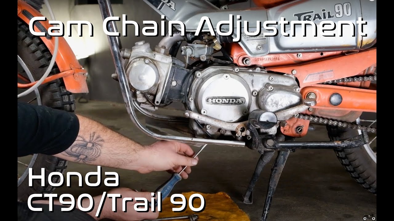 Как отрегулировать натяжение цепи ГРМ на Honda CT90 / Trail 90