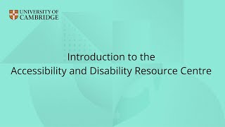 Introduction to the Accessibility and Disability Resource Centre