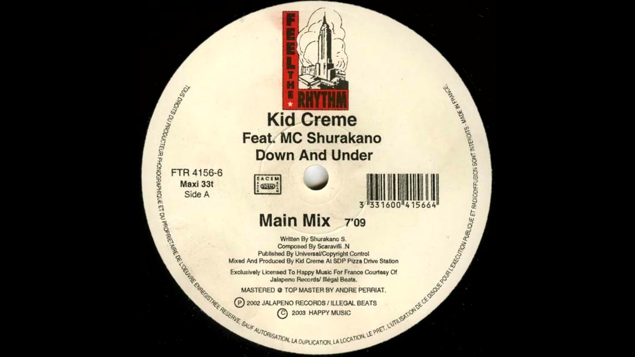 Kid Creme Feat. MC Shurakano – Down And Under (Main Mix)