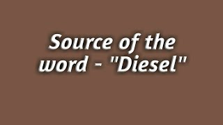 Source Of The Word Diesel