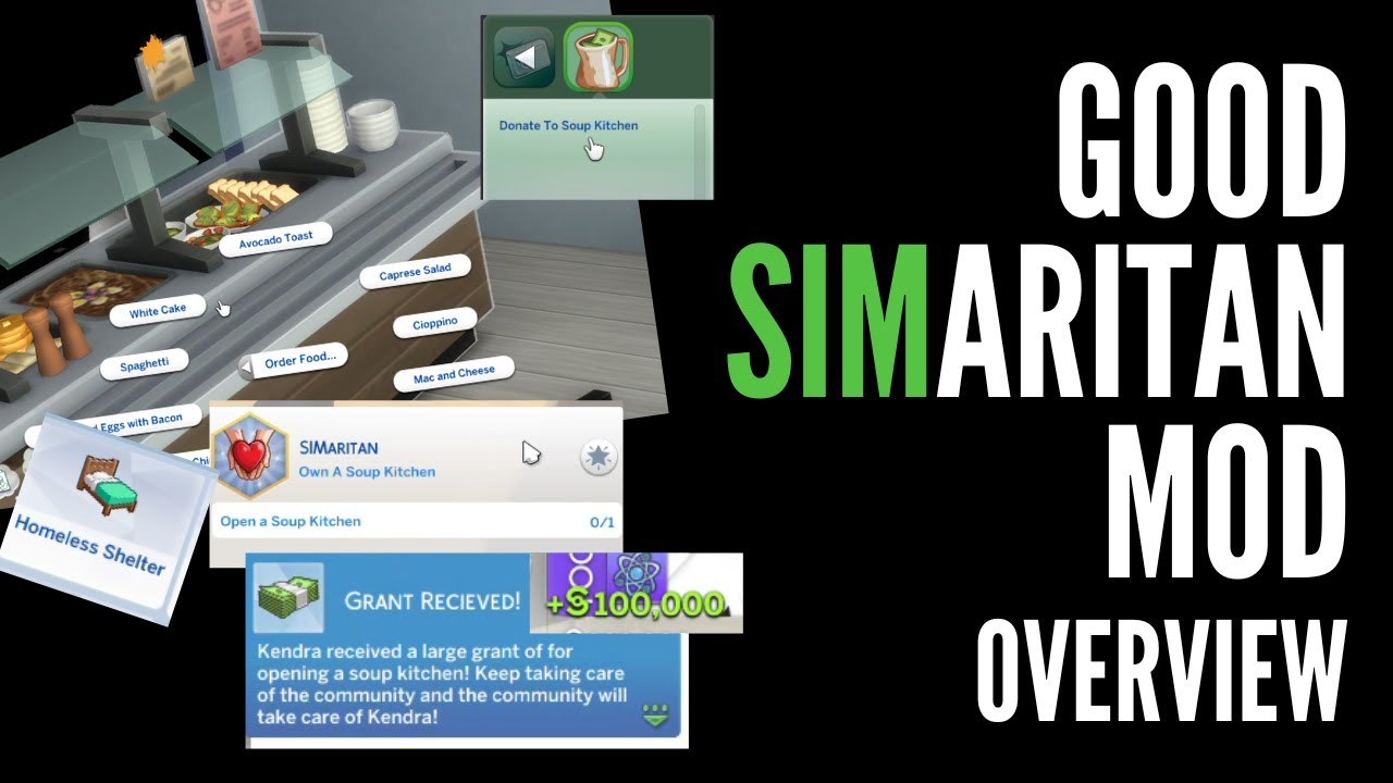The Sims 4 | Good SIMaritan Mod | Free food and Homeless shelter