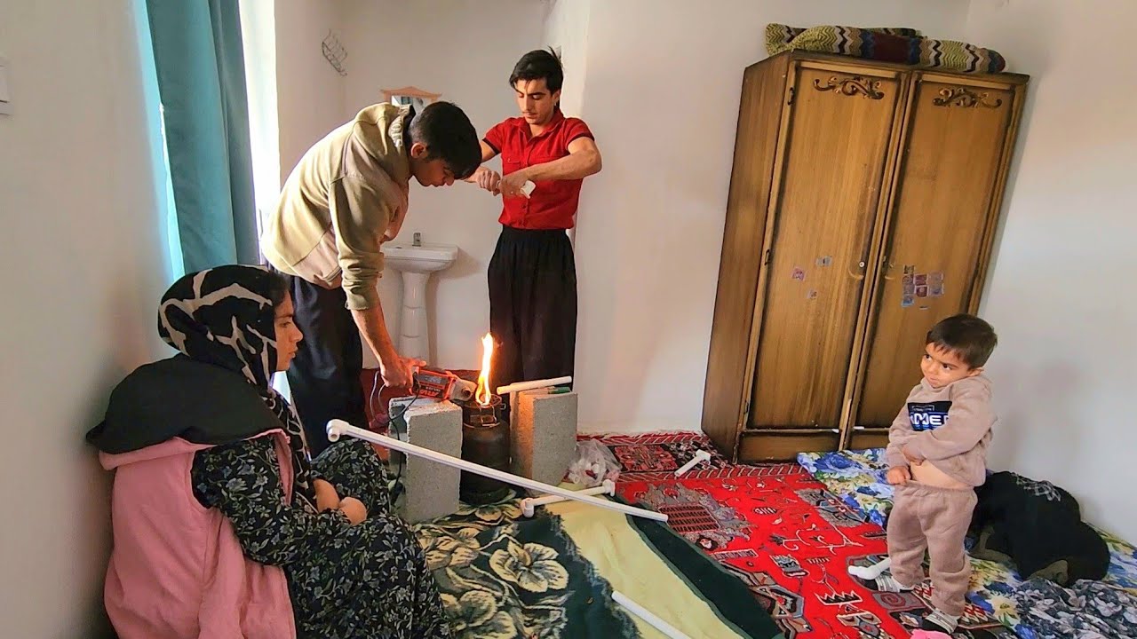 Installing stone plumbing in Abu's room 🚿✨ + insulating the roof of the chicken coop 🌧️🛠️