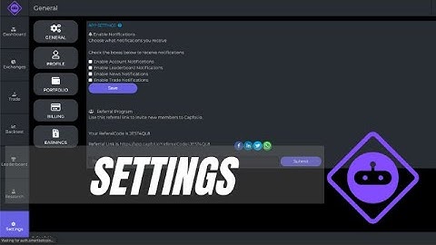Settings for the Capfolio Crypto Platform // Guide 8/9