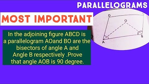 In the adjoining figure ABCD is a parallelogram AOand BO are the bisectors of angle A and Angle B