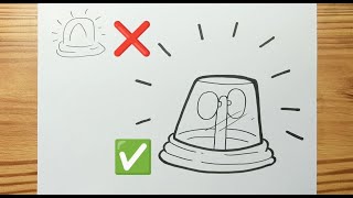 How to draw EMERGENCY SIREN Easy