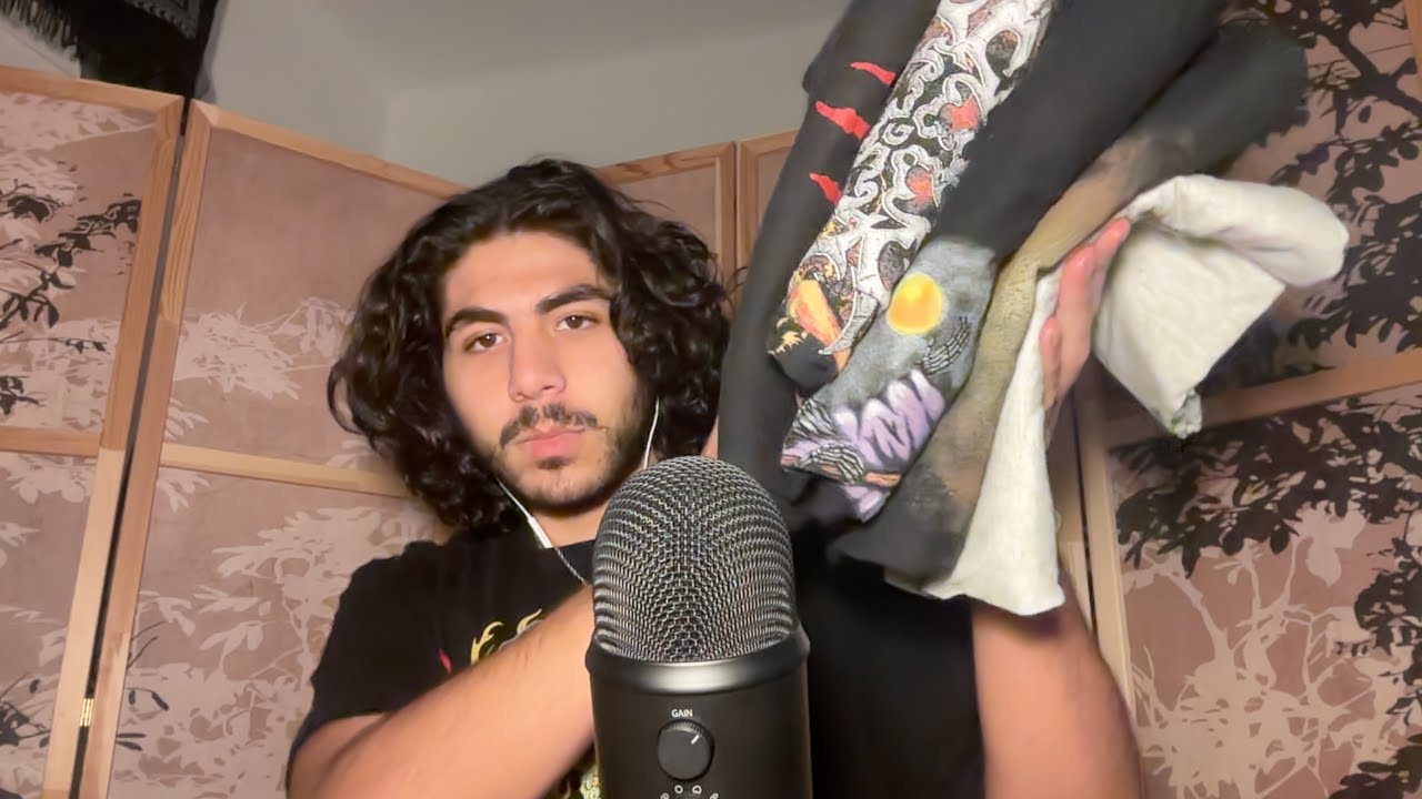 ASMR Clothing Haul Tryon and Fabric Scratching (+whispered rambling)