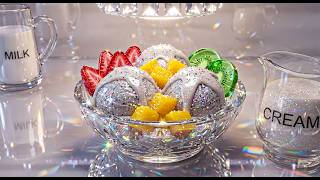 Crystal Ice Cream 🍦💎 Glass Dessert Making & Eating ASMR