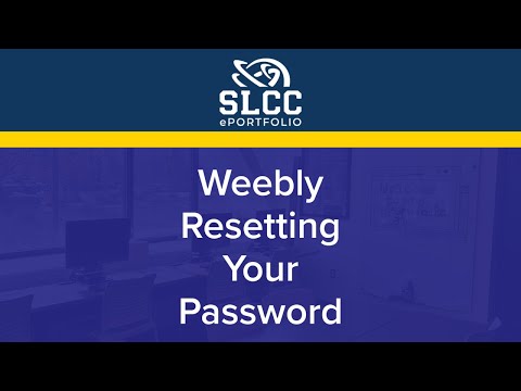 Weebly: Resetting Your Password