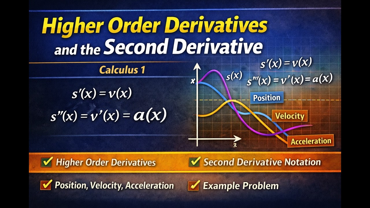 Higher Order Derivatives and the Second Derivative | Calculus 1 - YouTube