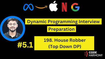#5 198  House Robber  | Top Down DP | Recursion with Memorization | Google | Microsoft | Apple