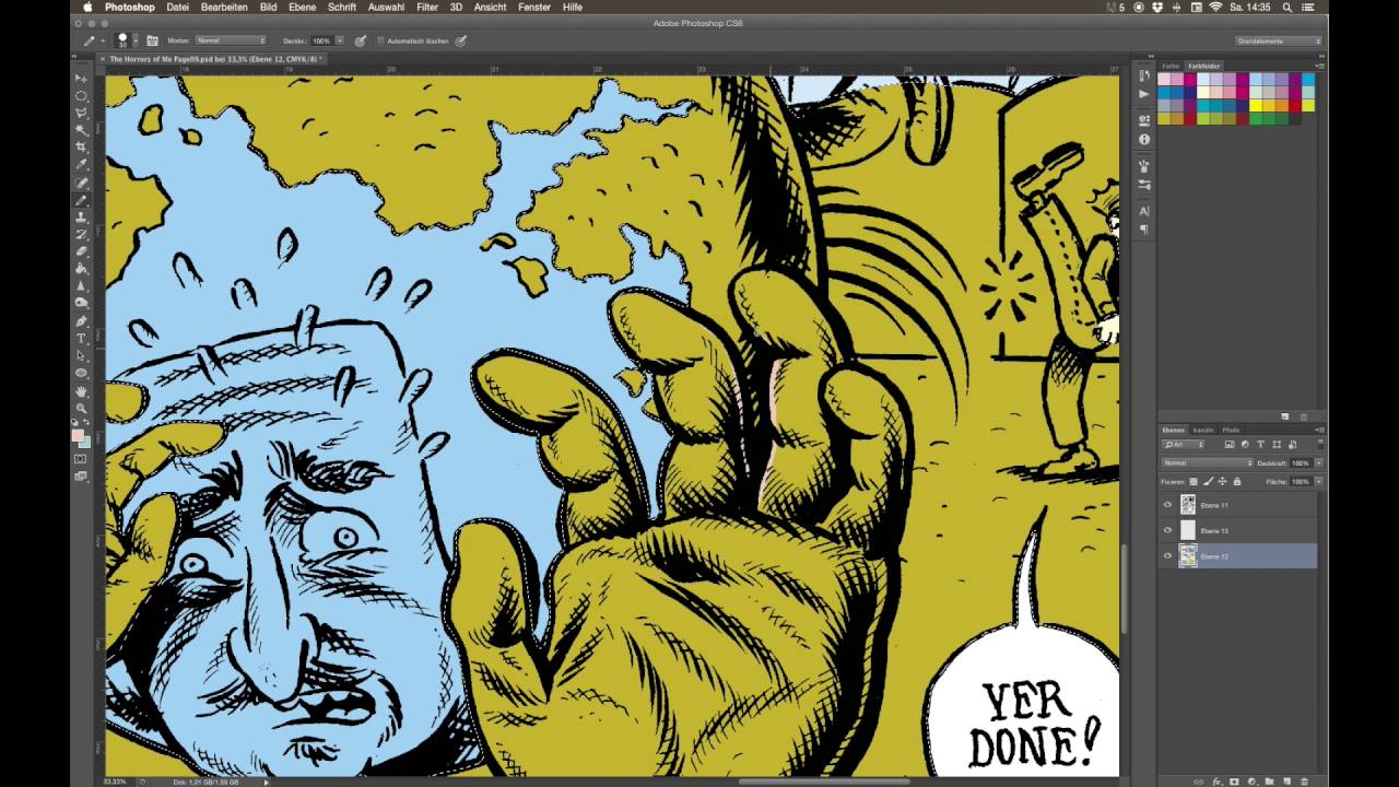 Coloring a Comic Page in YouTube