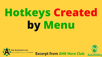 Sneltoetsen automatisch aangemaakt door het menu❓