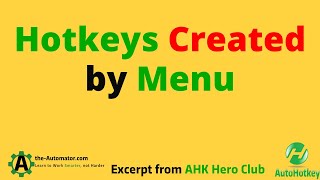 Hotkeys Automatically Created by the Menu❓