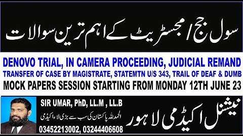 MOST IMPORTANT QUESTIONS FOR JUDICIARY: CRPC SECTION 340 to 352