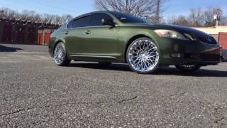 Lexus GS450 riding out on 20" Rosso Skism Chrome wheels wrapped up in 225/35-20 Lionhart tires.