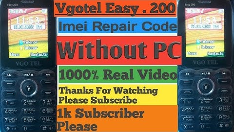 Vgotel Easy 200 Imei change code without pc/ vgotel easy200 invalid sim solution