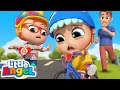 Learn To Ride A Bike | Playing Safely | Little Angel Kids Songs