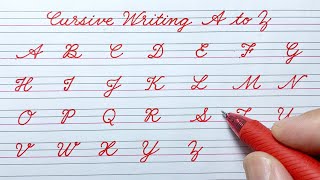 Cursive writing A to Z | Cursive ABCD | English capital letters ABCD | Cursive handwriting practice Resimi