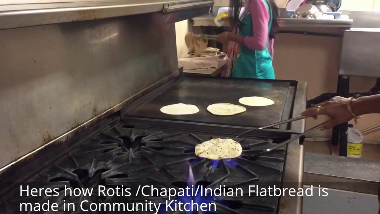 How Roti ( Indian Flatbread) is made in the Community Kitchen | Chapati making at the Temple | Eat East Indian