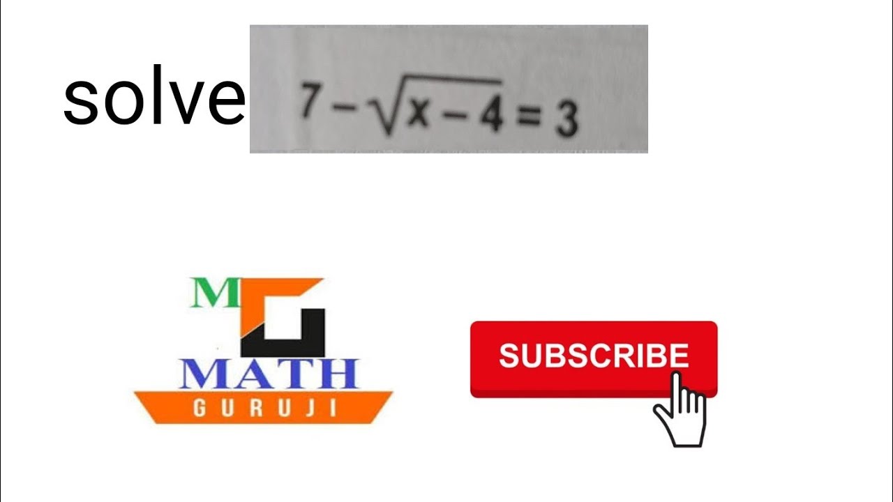 solve 7under root x4=3 YouTube