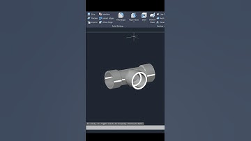 T Connection Water Pipe in AutoCAD 3D #autocadshorts