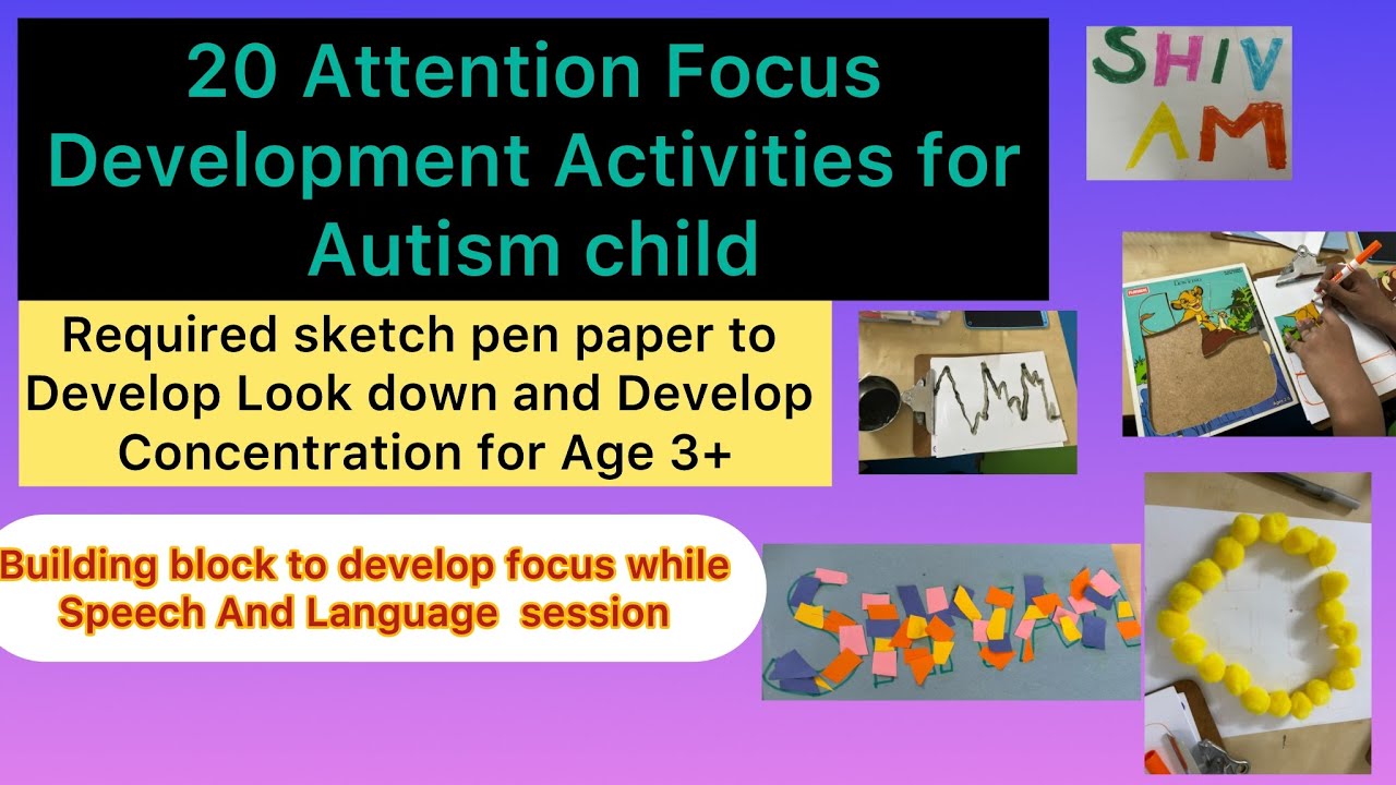20 Attention Focus Activities for Autism l Develop Look down cards in ...
