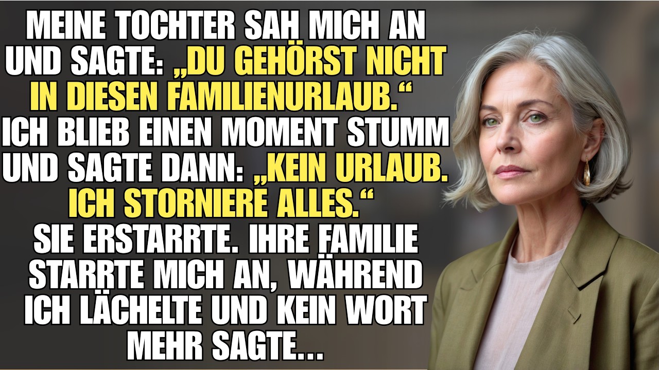 Es war ein ganz normaler Sonntagabend, das Brathähnchen dampfte noch auf dem Tisch, als meine Tochter mir mit einem Lächeln eröffnete, dass meine Enkel und sie meinen gebuchten Skiurlaub ohne mich...