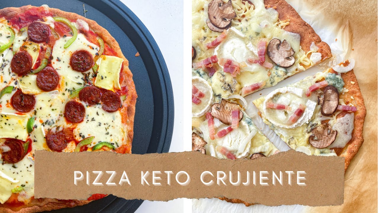 PIZZA KETO CRUJIENTE ¡Mi masa de pizza cetogénica favorita! Sin harina, low carb y con masa fina.