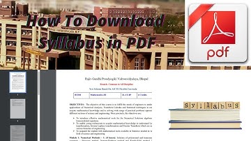 Rgpv Ka Syllabus Kese Download Kare? | How to Download B.Tech Syllabus | RGPV Syllabus Download