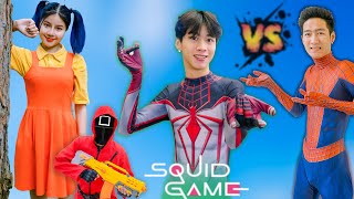 Banana TV : Sprider-Man In Real Life Green Light And Red Light SQUID GAME Games With Balloons