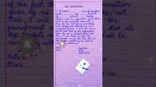 Self Declaration format in English| Write a self declaration for correction in certificate