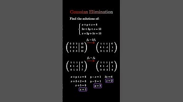 🔍 From Equations to Solutions: Gaussian Elimination Process Revealed #matrixmath #mathtutorial