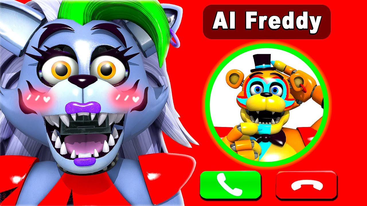 Roxanne Wolf FLIRTS with AI Glamrock Freddy!