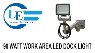 90 Watt Work Area LED Dock Light - 3.5' to 6' Adjustable Pivoting Arm - 5000 Lumens - 120-277V AC