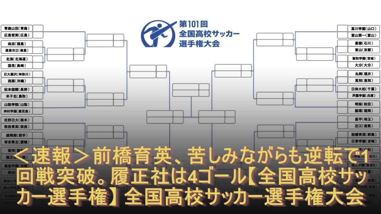 速報 前橋育英 苦しみながらも逆転で1回戦突破 履正社は4ゴール 全国高校サッカー選手権 全国高校サッカー選手権大会 最新ニュース Youtube
