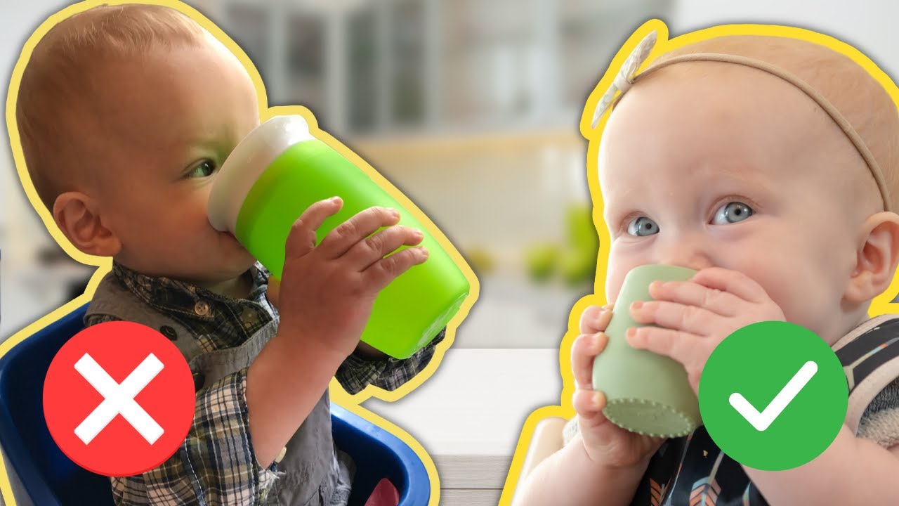 Baby Sippy Cups Toddler Water Cup 100% Food Grade Silicone Non Spill  Drinking Training Cup for Children