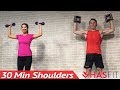 30 Min Home Shoulder Workout Routine for Women & Men with Dumbbells - Deltoid & Shoulders Exercises