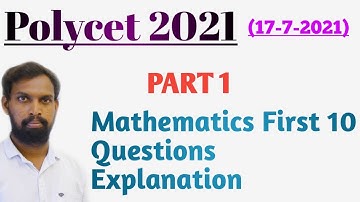 TELANGANA POLYCET 2021 | MATHEMATICS QUESTION PAPER EXPLANATION by VIVAN | KEY FOR 1 TO 10 |