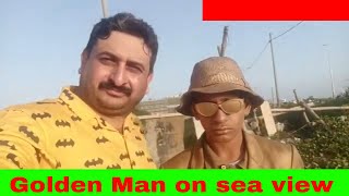 Golden Man at Sea View Beach Karachi at Apr 24, 2022