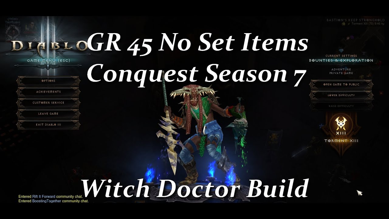 Diablo 3 S7 GR45 No Set Items Witch Doctor build