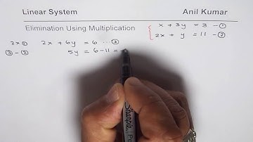 Linear System Solution Elimination by Multiplication of one Equation