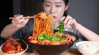 직접잡은 쭈꾸미 얼큰 열라면 라죽 리얼사운드먹방/SPICY OCTOPUS NOODLES!