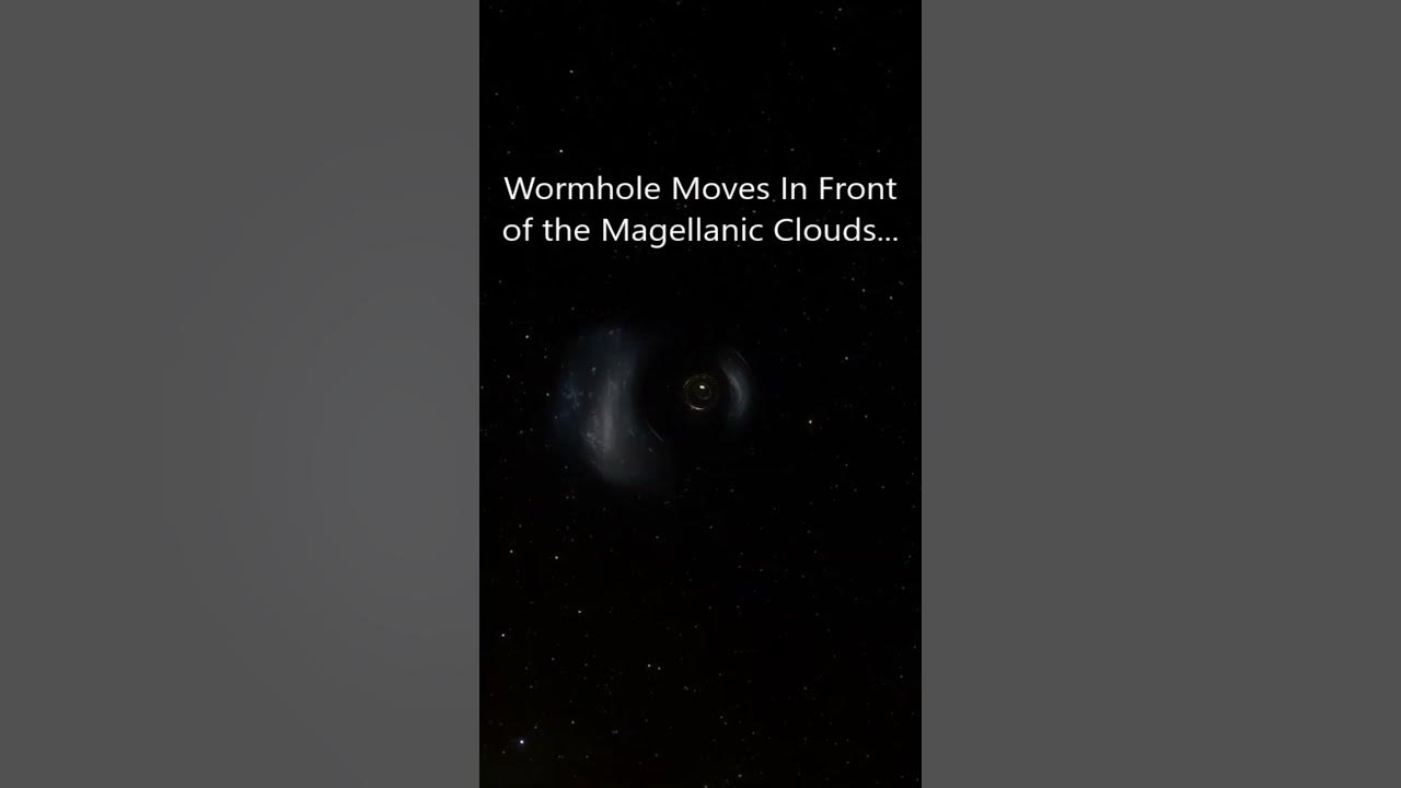 Wormhole Moving In Front of the Magellanic Clouds