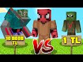 1 TL ZOMBİ VS 10.000 TL ZOMBİ! - Minecraft