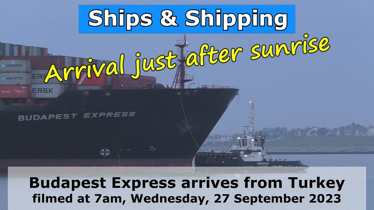 Sunrise Arrival: Budapest Express arrives at  Felixstowe, 27 September, 2023