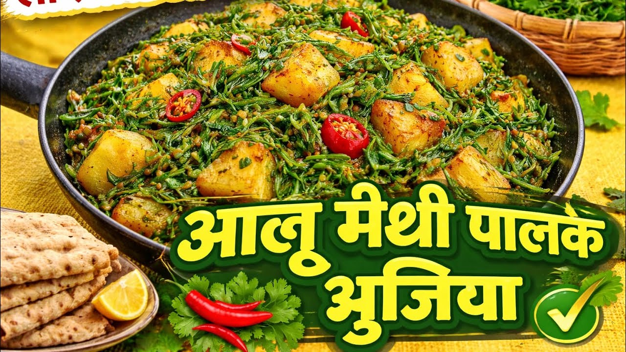 कम मसाले में झटपट आलू मेथी पालक भुजिया | हेल्दी और टेस्टी रेसिपी @Saleeman-h4j 
