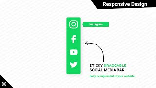 HOW TO MAKE STICKY AND DRAGGABLE SOCIAL MEDIA ICONS WITH TOOLTIP ON HOVER | HTML | CSS