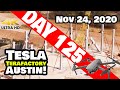 Tesla Gigafactory Austin 4K  Day 125 - 11/24/20 - Tesla Terafactory Texas - More COLUMNS & STEEL!